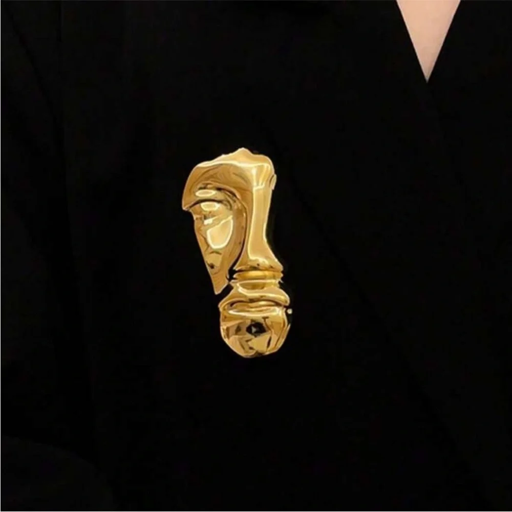 Eclipse Visage Sculptural Brooch